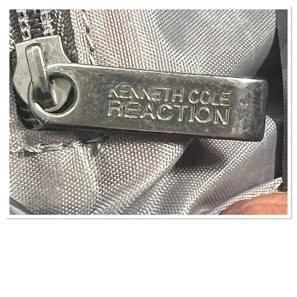 Kenneth Cole Leather and Canvas Crossbody Messenger Laptop Bag